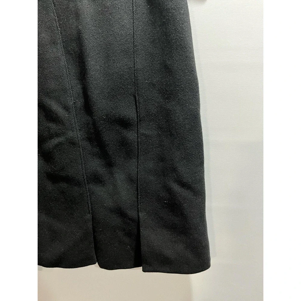 PRADA Designer‎ Black Wool Wide Inverted Box Pleats A-Line Mini Skirt Sz 40